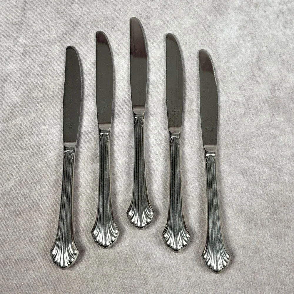 Gorham Grande Quintette Stainless Steel Dinner Knives Set of 5 Shell Design